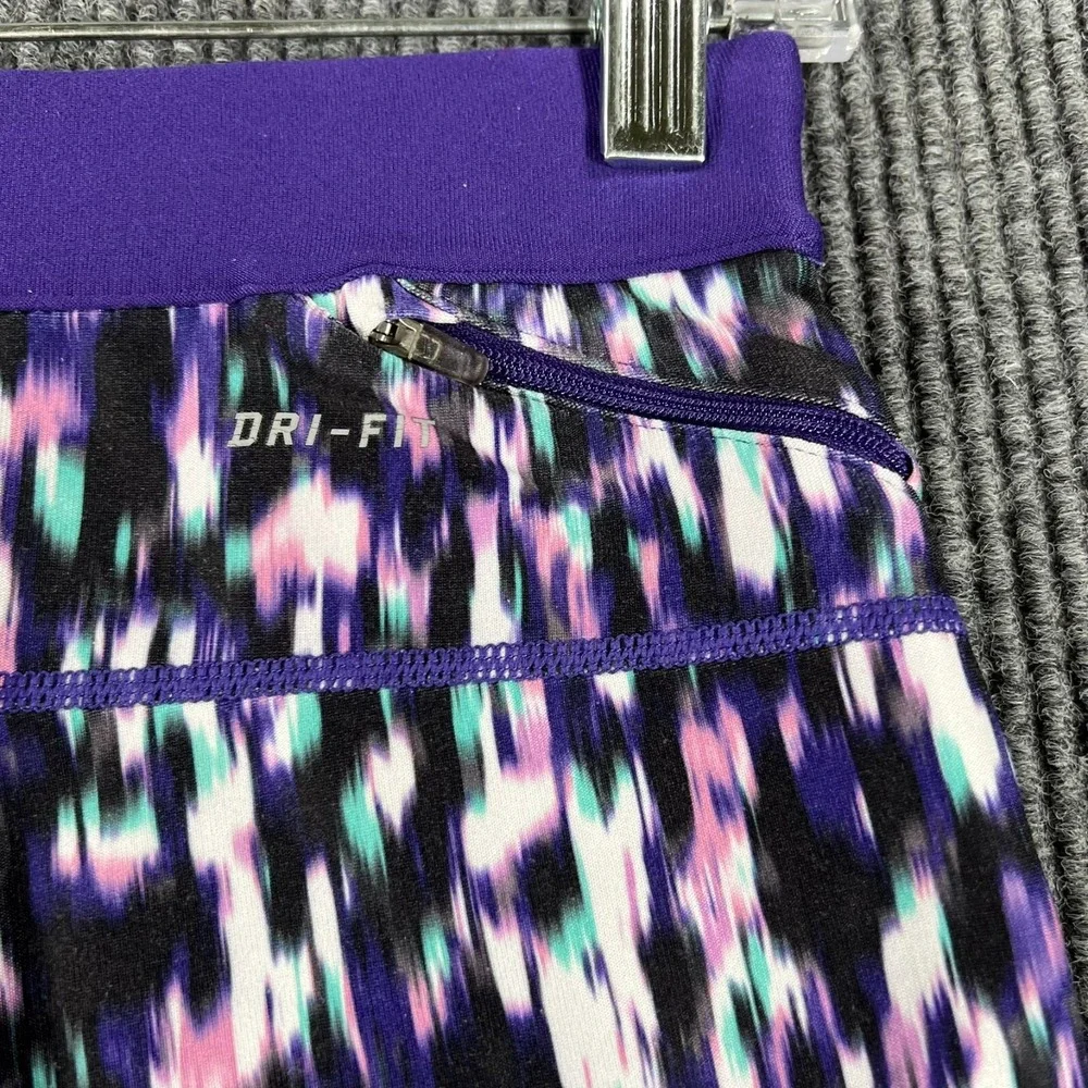 Nike Leggings Womens Small Purple Active Casual Dri Fit Gym Run Lift Yoga